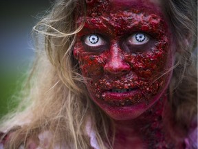 The third annual Almonte Zombie Walk For Hunger took place on Saturday, Oct. 14, 2017. Adrienne Lewis shows off her fantastic zombie makeup.