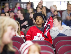 Fans in the crowd for the Ottawa 67's game as they hosted the Oshawa Generals at TD Place Arena recently.