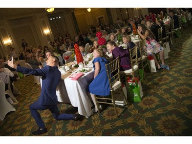 The Kid Food Nation Gala took place Sunday October 22, 2017 at the Fairmont Château Laurier. Carlos Bustamante of YTV's The Zone was the host of the gala Sunday and took a selfie with all of the winners.   Ashley Fraser/Postmedia