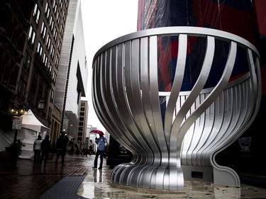 The new Stanley Cup monument was unveiled on Sparks Street Saturday night and photographed Sunday October 28, 2017.