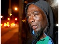 Adrian Johnson, 45, hangs around the street near the downtown shelter. "A lot of us addicts are just out here feeding our addiction. ... on cheque day I usually get suckered and I'm broke that same day," he says.