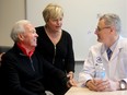 Ross Tuddenham, 77, who has Parkinsons, and his wife, Kim Teron, meet with University of Ottawa professor, Michael Schlossmacher at the Ottawa Hopsital's General.