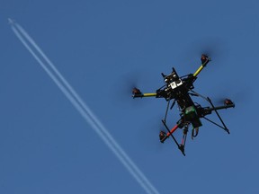 A file photo of a multirotor quadcopter drone