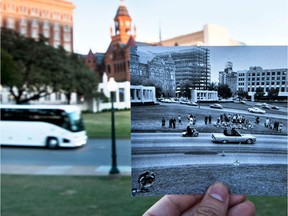 This file photo taken on November 8, 2013 shows a historic photo of post JFK assassination Dealey Plazza (Dallas Police Department, Dallas Municipal Archives, City of Dallas, Texas) displayed near its original location in Dallas, Texas. US President Donald Trump said October 21, 2017 he will allow long blocked secret files on the 1963 assassination of John F Kennedy to be opened to the public for the first time.The November 22, 1963 assassination -- an epochal event in modern US history -- has spawned multiple theories challenging the official version that Kennedy was killed a lone gunman, Lee Harvey Oswald.  / AFP PHOTO / BRENDAN SMIALOWSKIBRENDAN SMIALOWSKI/AFP/Getty Images
BRENDAN SMIALOWSKI, AFP/Getty Images