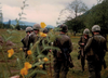 Antoine Paquin, centre right, facing camera, is shown during maneuvers in British Columbia with College Militaire Royal.