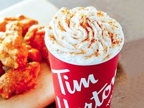 Tim Hortons has forgone the blue cheese dipping sauce and celery stick accompaniment in favour of a whipped topping and a sprinkling of Buffalo seasoning.