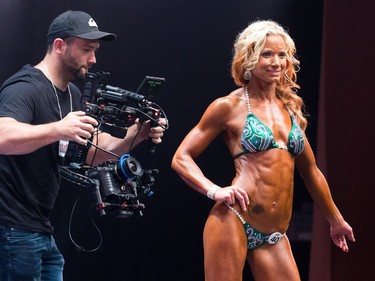 Shannon Jacobs on stage during the Open Bikini Model competition on Friday night.   Photo Wayne Cuddington/ Postmedia