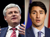 Former prime minister Stephen Harper and current Prime Minister Justin Trudeau.