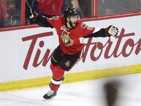 Senators centre Derick Brassard missed Tuesday's home game against the Devils after getting banged up in Sunday's road game against the Canadiens. THE CANADIAN PRESS/Adrian Wyld