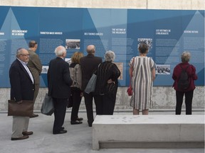 Guests tour the Canadian National Holocaust Monument following its official opening last Wednesday.