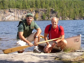 Antoine Paquin (right) and Luc Beauvais during a 2003 trip through Algonquin Park.