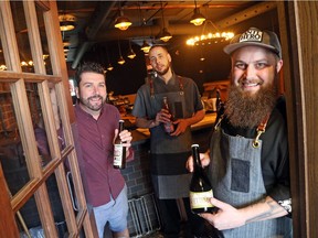 From left to right:  Anthony Spagnolo the owner, Blain Wagg the sous-chef and Jeff Bradfield the Chef-Owner of Bar Lupulus on Wellington St W.