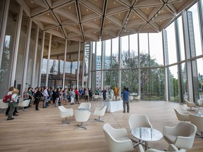 Guests during a sneak peek and tour of the National Arts Centre's new public and catering spaces including the renovated Fourth Stage during an event that marks the end of phase 2 of the NAC's Architectural Rejuvenation Project, a $110.5 million investment by the Government of Canada.