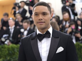 In this May 1, 2017 file photo, Trevor Noah attends The Metropolitan Museum of Art's Costume Institute benefit gala in New York. Noah's memoir "Born a Crime" has won the Thurber Prize for American Humor. Prize officials made the announcement Monday night.