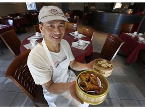 Dim Sum

Chef Han Biao Lin holding some ginger beef dumplings and scallop with shrimp shiu mai  at Hung Sum restaurant, 939 Somerset St. W in Ottawa Ontario Thursday Oct. 5, 2017.