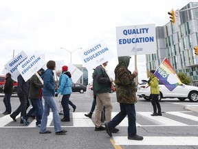 Picket lines are up at Algonquin College as faculty at Ontario's 24 colleges began a strike Oct. 16.