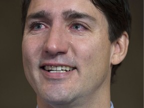 Justin Trudeau

Tears roll down Canadian Prime Minister Justin Trudeau's face as he speaks about Tragically Hip singer Gord Downie before caucus on Parliament Hill, in Ottawa on Wednesday, October 18, 2017. THE CANADIAN PRESS/Adrian Wyld ORG XMIT: ajw101
Adrian Wyld,