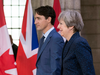 Justin Trudeau and British Prime Minister Theresa May met in September.
