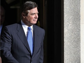 Paul Manafort leaves Federal District Court in Washington, Monday, Oct. 30, 2017. Manafort, President Donald Trump's former campaign chairman, and Manafort's business associate Rick Gates have pleaded not guilty to felony charges of conspiracy against the United States and other counts. (AP Photo/Alex Brandon) ORG XMIT: DCAB109
Alex Brandon, AP