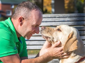 Canadian Uber drivers got both an email and an in-app notification Tuesday warning that it's against the law to deny rides to people who use service animals and that doing so will get them kicked off the ride-sharing platform. Kevin Frost, pictured above, is legally deaf and blind and was previously denied service multiple times because of his dog.