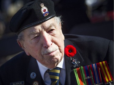 William McLachlan during the National Remembrance Day Ceremony at the National War Memorial in Ottawa on Saturday, November 11, 2017.