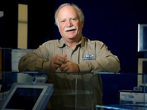 QNX cofounder Gordon Bell is returning to the company that he helped create many years ago. Photographed in the lobby museum of QNX, which shows technology Bell and others dreamed up decades ago.