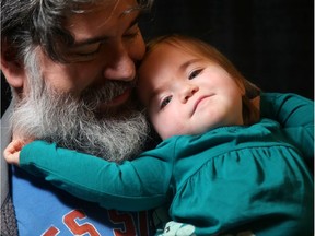 Daphné Lalonde was one of the "Preemie Grads" on hand Thursday at The Ottawa Hospital. Pictured here with her doting dad, Jean-Charles Lalonde, Daphné was born 15 weeks early and weighed under two pounds. Today, she is a happy, healthy 16-month old.