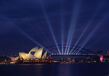 The Sydney Opera House and Harbour Bridge.
