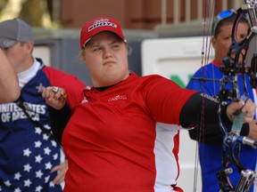 Alexandra Paquette held the lead for most of the first 10 rounds at the at the world youth archery championships. (ROBIN HORLOCK PHOTO)