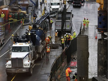 Another sinkhole has opened up on Rideau Street just east of Sussex Drive, in Ottawa on Thursday, Nov 2, 2017