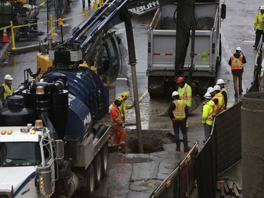 Another sinkhole has opened up on Rideau Street just east of Sussex Drive, in Ottawa on Thursday, Nov 2, 2017.