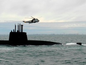 This 2013 file picture released by Argentina's Navy, shows the ARA San Juan, a German-built diesel-electric sub.