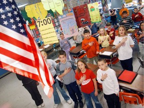 American students, social groups and veterans swear allegiance to the American flag. What about Canadians?