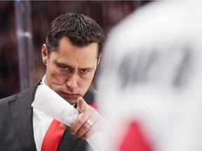 2017 SAP NHL Global Series - Ottawa Senators v Colorado Avalanche STOCKHOLM, SWEDEN - NOVEMBER 10: Guy Boucher, head coach of Ottawa Senators during the 2017 SAP NHL Global Series match between Ottawa Senators and Colorado Avalanche at Ericsson Globe on November 10, 2017 in Stockholm, . (Photo by Nils Petter Nilsson/Ombrello/Getty Images) Nils Petter Nilsson/Ombrello, Getty Images