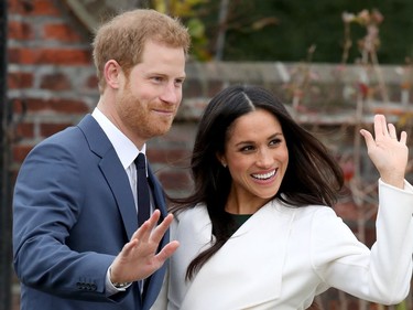 Announcement Of Prince Harry's Engagement To Meghan Markle

LONDON, ENGLAND - NOVEMBER 27:  Prince Harry and actress Meghan Markle during an official photocall to announce their engagement at The Sunken Gardens at Kensington Palace on November 27, 2017 in London, England.  Prince Harry and Meghan Markle have been a couple officially since November 2016 and are due to marry in Spring 2018.  (Photo by Chris Jackson/Chris Jackson/Getty Images)
Chris Jackson, Chris Jackson/Getty Images