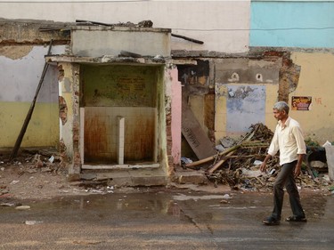 WORLD-TOILET-DAY-PACKAGE

This photo taken on November 09, 2017 shows an Indian man walk past public urinals in Hyderabad on November 8, 2017. AFP is presenting a worlwide photo theme on public toilets ahead of the United Nations World Toilet Day on November 19, 2017 as some 4.5 billion people live without a household toilet that safely disposes of their waste according to the UN. The Sustainable Development Goals, launched in 2015 by the UN, include a target to ensure everyone has access to a safely-managed household toilet by 2030. In 2013, the United Nations General Assembly officially designated November 19 as World Toilet Day. World Toilet Day is coordinated by UN-Water in collaboration with governments and partners. / AFP PHOTO / NOAH SEELAMNOAH SEELAM/AFP/Getty Images
NOAH SEELAM, AFP/Getty Images
