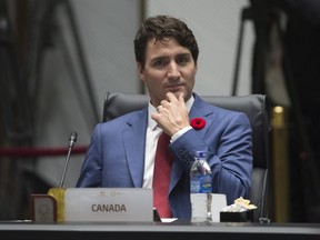 Canadian Prime Minister Justin Trudeau waits for the plenary session to begin at the APEC Summit in Danang, Vietnam, on Saturday, November 11, 2017. THE CANADIAN PRESS/Adrian Wyld