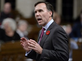 Finance Minister Bill Morneau responds to a question during Question Period in the House of Commons, in Ottawa on Tuesday, October 31, 2017. THE CANADIAN PRESS/Adrian Wyld