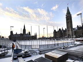 Construction continues on the skating rink on Parliament Hill. is the tab too high?