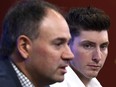 Senators centre Matt Duchene looks on as Ottawa Senators General Manager Pierre Dorion, left, speaks during a press conference in Ottawa, Monday November 6, 2017. Duchene was traded to the Senators by the Colorado Avalanche in a three-team deal that sent centre Kyle Turris to the Nashville Predators. THE CANADIAN PRESS/Justin Tang ORG XMIT: JDT105
Justin Tang,