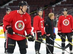 Thomas Chabot of the Ottawa Senators during morning skate at Canadian Tire Centre in Ottawa, September 18, 2017. Photo by Jean Levac   ORG XMIT: 127531