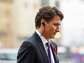 Prime Minister Justin Trudeau arrives to a cabinet meeting on Parliament Hill in Ottawa on Monday Nov. 6, 2017.