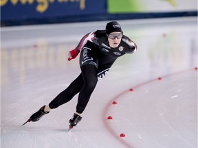 Ottawa's Ivanie Blondin races in the women's 5,000 metres on Sunday. Carina Johansen/NTB Scanpix via AP