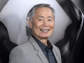 FILE - In this March 15, 2016 file photo, actor George Takei attends the premiere of "Mapplethorpe: Look at the Pictures" in Los Angeles, Calif. "Star Trek" actor Takei has denied he groped a struggling model in 1981. Takei said Saturday, Nov. 11, 2017, in a series of tweets that events described in an interview with Scott R. Brunton "simply did not occur." He says he didn't know "why he has claimed them now." (Photo by Phil McCarten/Invision/AP, File)