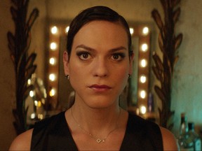 This image released by Sony Pictures Classics shows Daniela Vega in a scene from, "A Fantastic Woman." Vega plays a transgender woman whose partner dies and is subjected to harsh treatment by the family of her deceased lover and by police investing the death. (Sony Pictures Classics via AP)