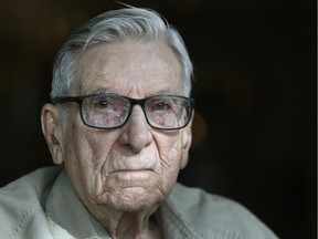 Charles Beddoe at the Perley and Rideau Veterans Health Centre in Ottawa Ontario Tuesday Oct. 17, 2017. Beddoe was a Royal Canadian Navy Petty Officer and combat cameraman who filmed the assault by Canadian troops on Juno Beach.