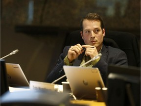 Ottawa councillor Mathieu Fleury during final submissions to the Planning Committee on the Sally Ann expansion plan in Vanier at Ottawa City Hall in Ottawa Ontario Friday Nov 17, 2017.