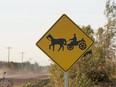 Amish horse and buggy road sign