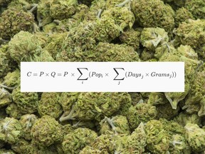 Statistics Canada will use detailed algebraic formulas to measure spending on cannabis, based on estimates of price and the prevalence of consumption.