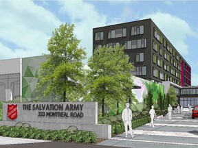 The Salvation Army has filed an application at Ottawa City Hall to build a new emergency shelter and social services centre at 333 Montreal Rd. in Vanier. Source: Development application